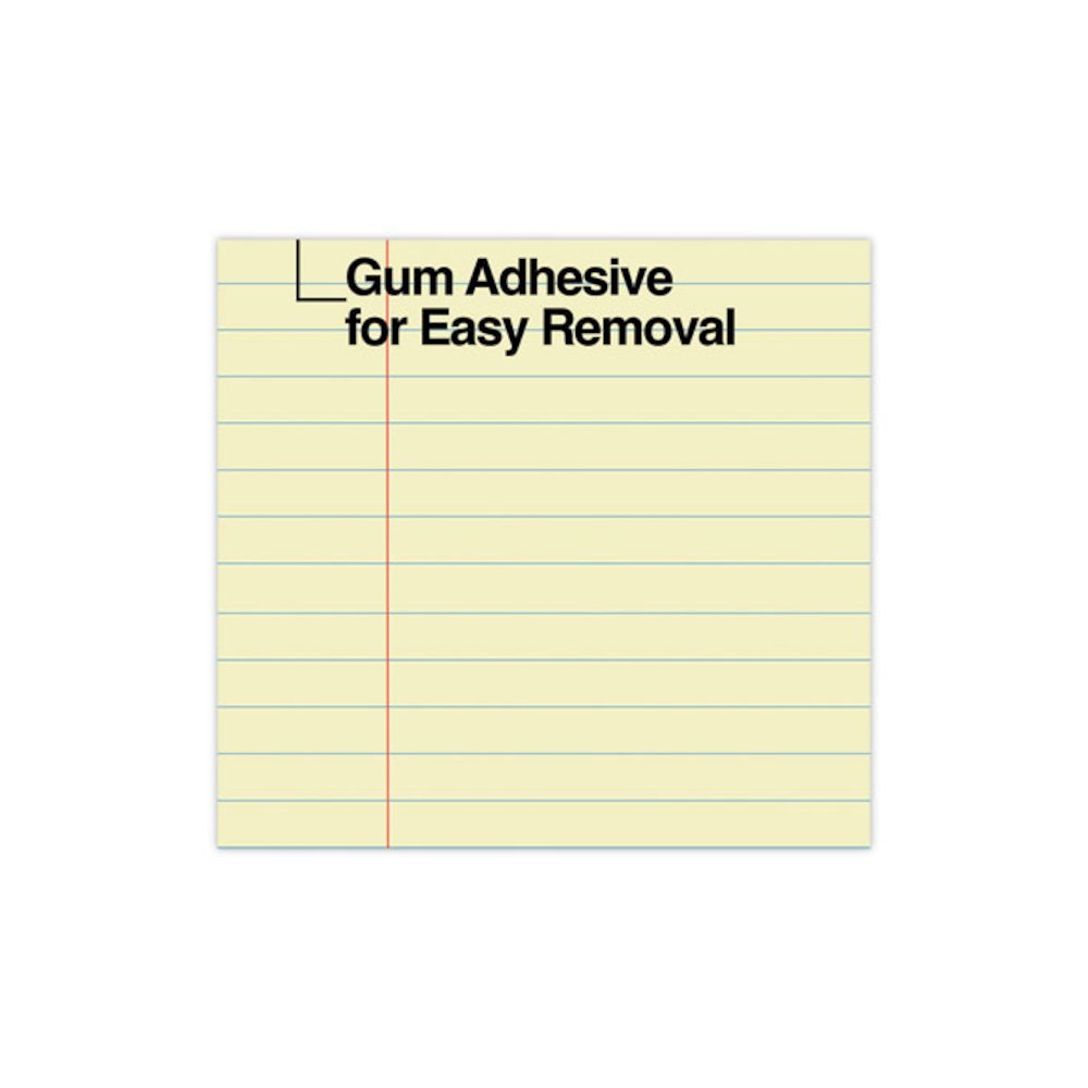 Glue Top Pads, Wide/Legal Rule, (50) Canary Yellow 8.5 x 11 Sheets, Dozen. Picture 8