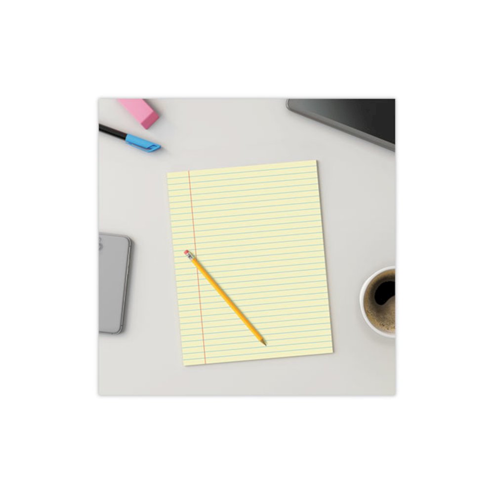 Glue Top Pads, Wide/Legal Rule, (50) Canary Yellow 8.5 x 11 Sheets, Dozen. Picture 5