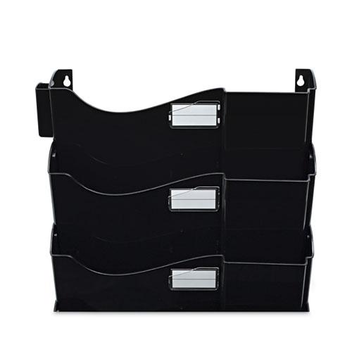Grande Central Filing System, 7 Sections, Legal/Letter Size, Wall Mount, 16" x 4.75" x 38.25", Black, 7/Pack. Picture 6