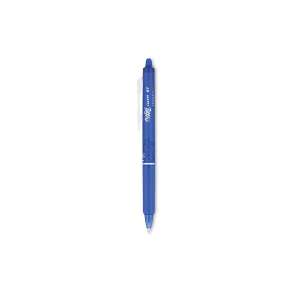 FriXion Clicker Erasable Gel Pen, Retractable, Fine 0.7 mm, Blue Ink, Blue Barrel. Picture 1