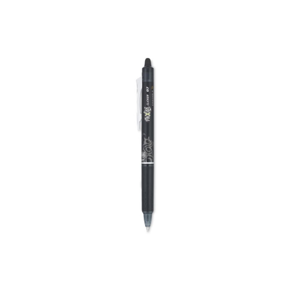 FriXion Clicker Erasable Gel Pen, Retractable, Fine 0.7 mm, Black Ink, Black Barrel. Picture 1