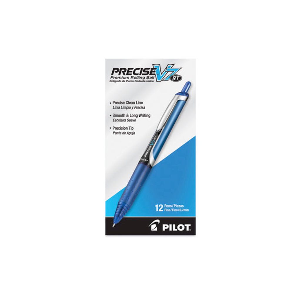 Precise V7RT Rollerball Pen, Retractable, Fine 0.7 mm, Blue Ink, Blue Barrel. Picture 2
