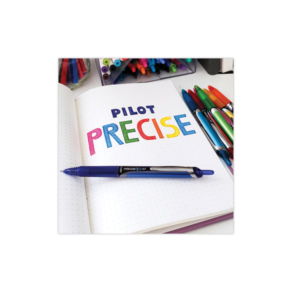 Precise V7RT Rollerball Pen, Retractable, Fine 0.7 mm, Blue Ink, Blue Barrel. Picture 4