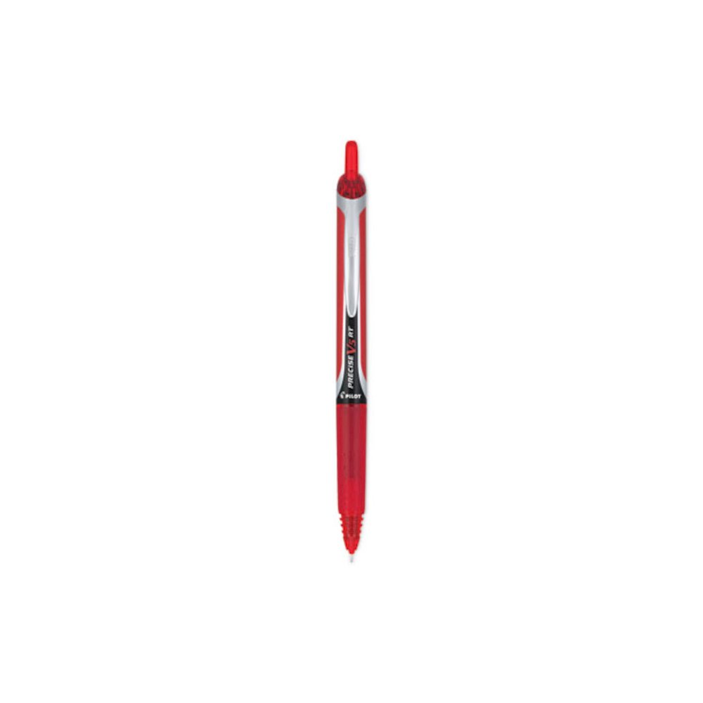 Precise V5RT Rollerball Pen, Retractable, Extra-Fine 0.5 mm, Red Ink, Red Barrel. Picture 1