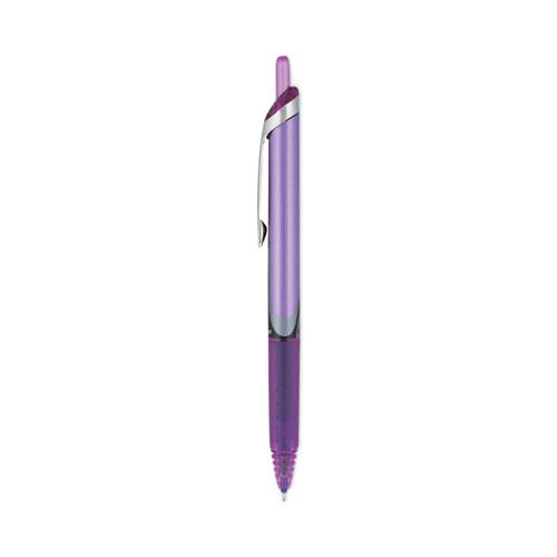 Precise V5RT Rollerball Pen, Retractable, Extra-Fine 0.5 mm, Purple Ink, Purple Barrel. Picture 3