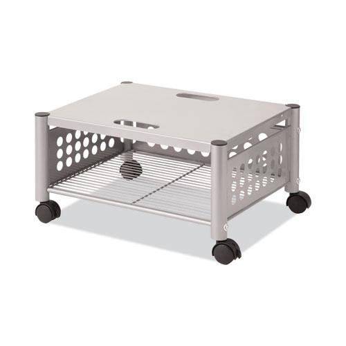 Underdesk Machine Stand, Metal, 2 Shelves, 90 lb Capacity, 21.5" x 17.88" x 11.5", Matte Gray. Picture 2