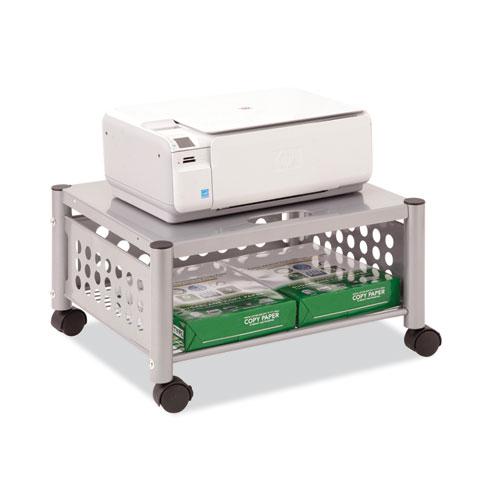 Underdesk Machine Stand, Metal, 2 Shelves, 90 lb Capacity, 21.5" x 17.88" x 11.5", Matte Gray. Picture 5