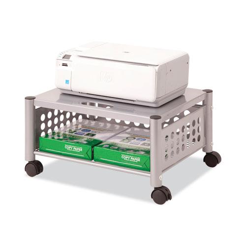 Underdesk Machine Stand, Metal, 2 Shelves, 90 lb Capacity, 21.5" x 17.88" x 11.5", Matte Gray. Picture 6