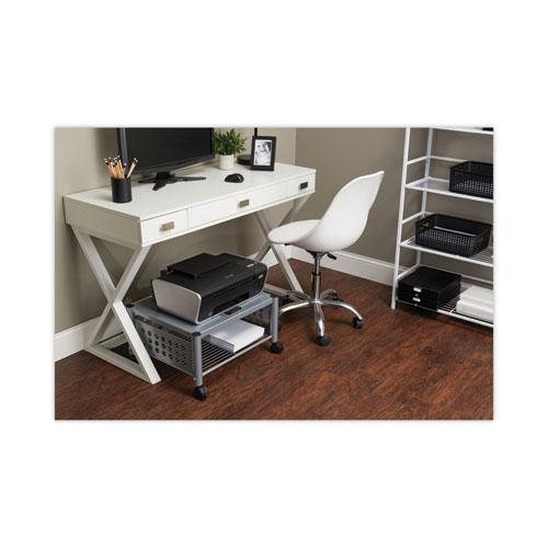 Underdesk Machine Stand, Metal, 2 Shelves, 90 lb Capacity, 21.5" x 17.88" x 11.5", Matte Gray. Picture 8