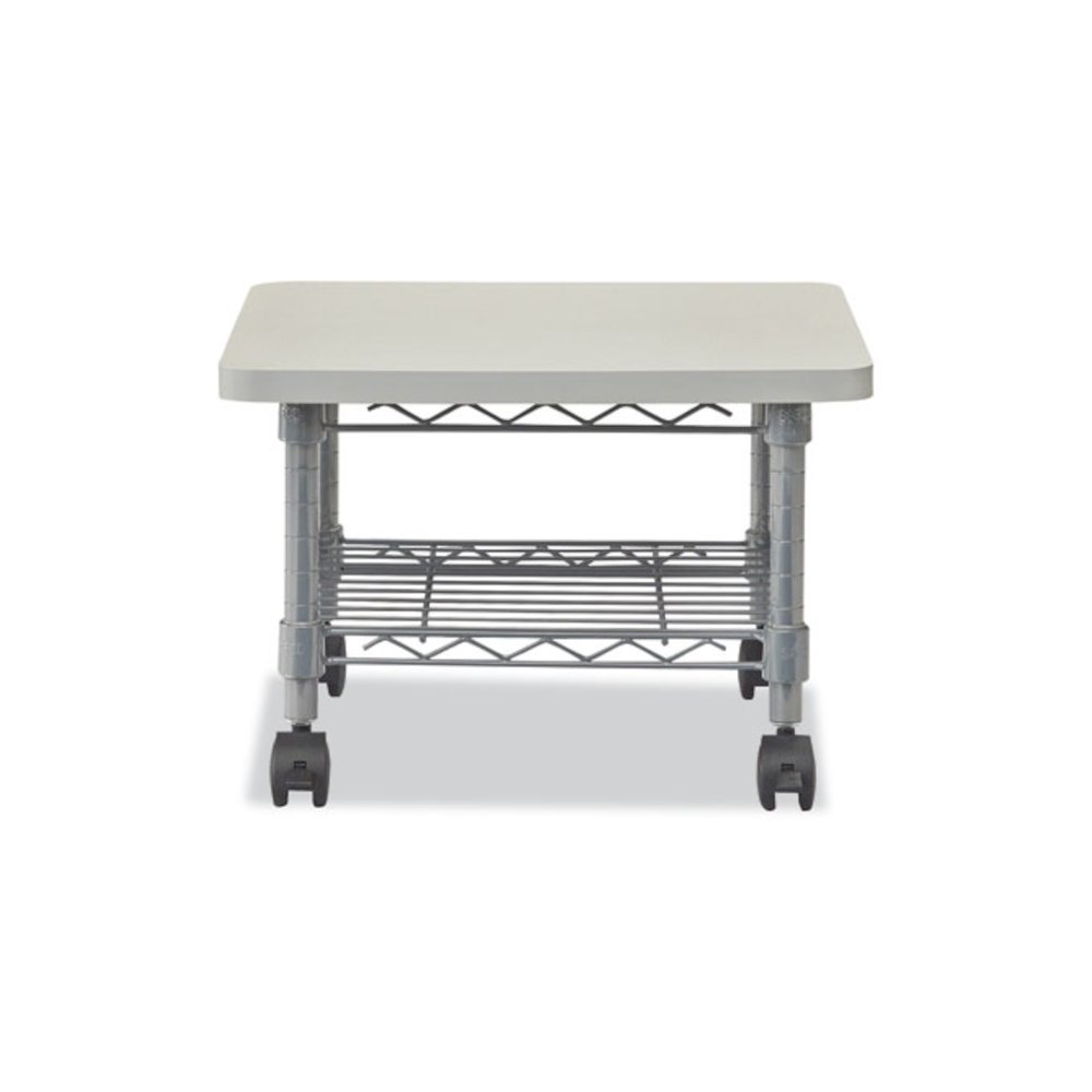 Underdesk Printer/Fax Stand, Engineered Wood, 2 Shelves, 19" x 16" x 13.5", Gray. Picture 2