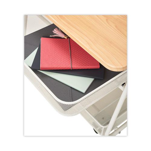 Onyx Under Desk Machine Stand, Metal, 1 Shelf, 1 Drawer, 1 Bin, 100 lb Capacity, 21" x 16" x 17.5", White. Picture 6