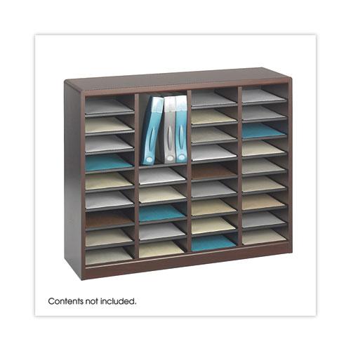 Wood/Fiberboard E-Z Stor Sorter, 36 Compartments, 40 x 11.75 x 32.5, Mahogany. Picture 2