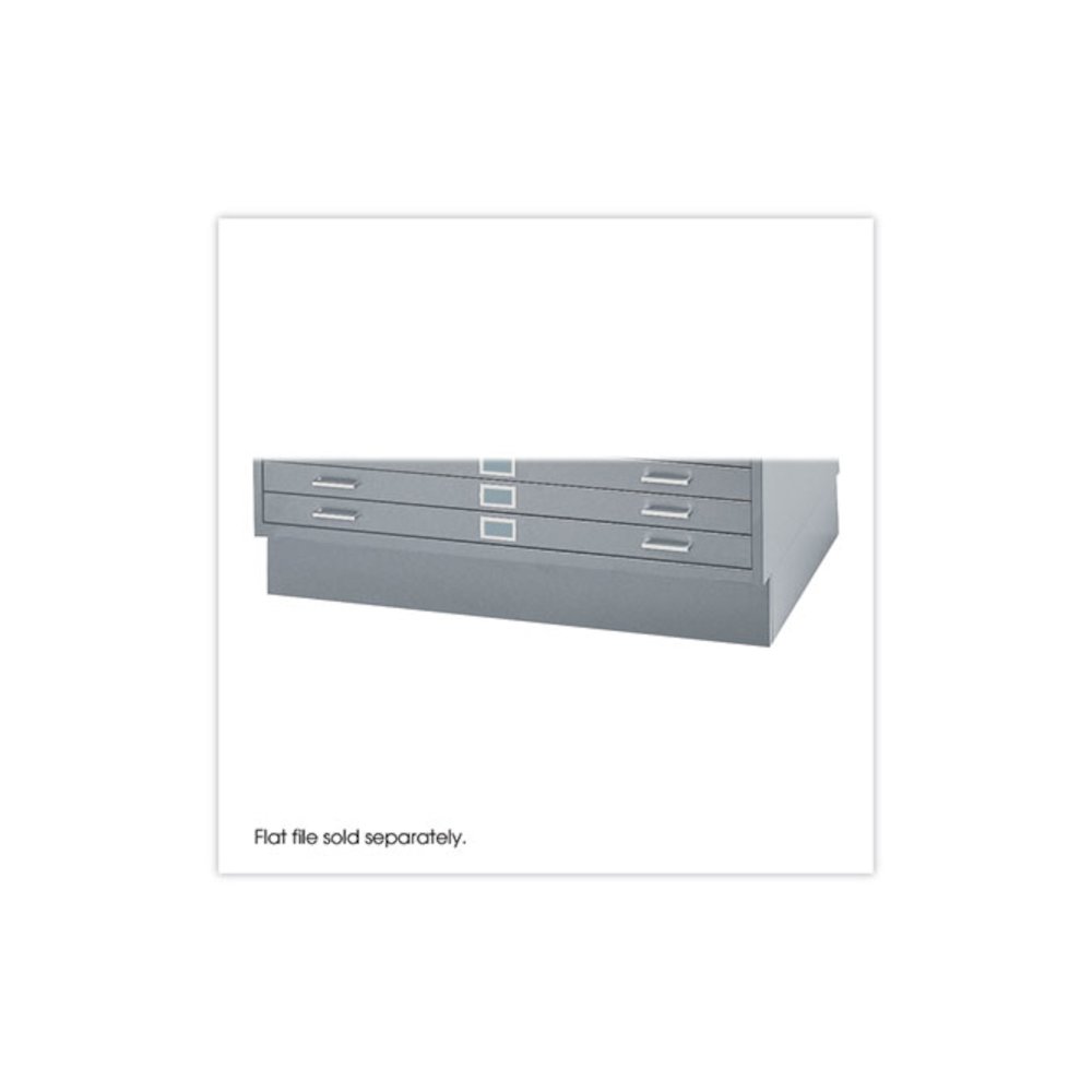 Base for Safco Steel Five-Drawer 50" x 38" Stackable Flat Files, 53.5" x 38.75" x 6", Gray. Picture 2