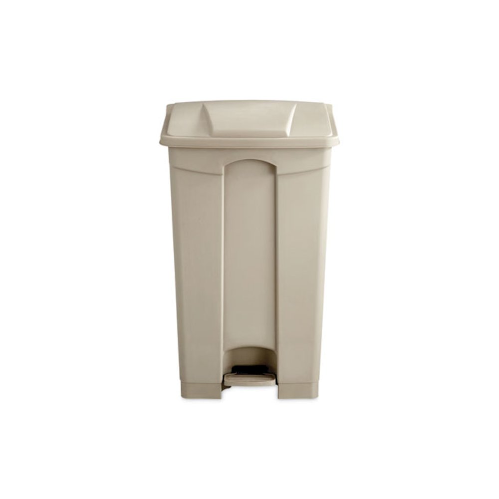 Large Capacity Plastic Step-On Receptacle, 23 gal, Plastic, Tan. Picture 3