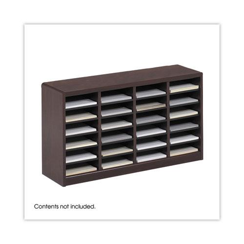 Wood/Fiberboard E-Z Stor Sorter, 24 Compartments, 40 x 11.75 x 23, Mahogany. Picture 2