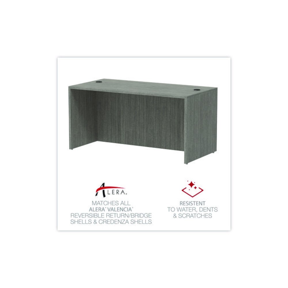 Alera Valencia Series Straight Front Desk Shell, 59.13" x 29.5" x 29.63", Gray. Picture 5