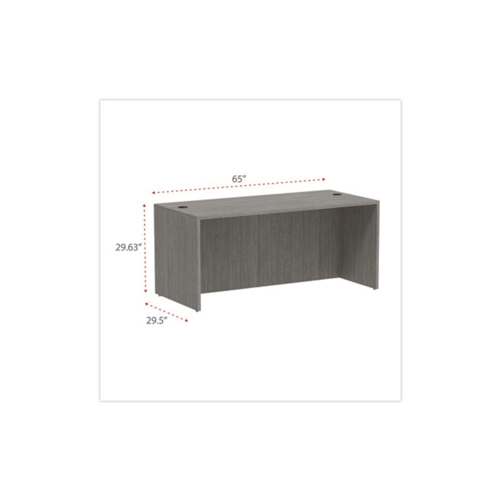 Alera Valencia Series Straight Front Desk Shell, 65" x 29.5" x 29.63", Gray. Picture 2
