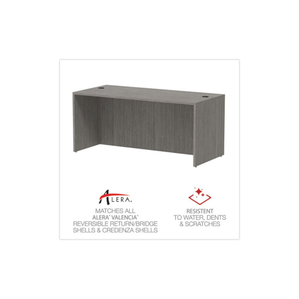 Alera Valencia Series Straight Front Desk Shell, 65" x 29.5" x 29.63", Gray. Picture 4