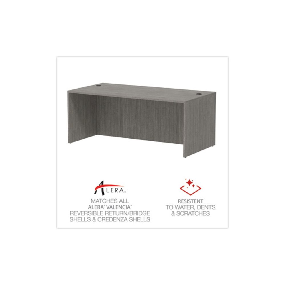 Alera Valencia Series Straight Front Desk Shell, 71" x 35.5" x 29.63", Gray. Picture 5