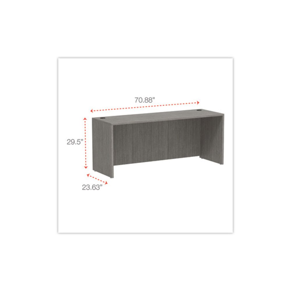 Alera Valencia Series Credenza Shell, 70.88w x 23.63d x 29.5h, Gray. Picture 2