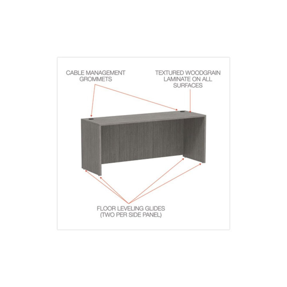 Alera Valencia Series Credenza Shell, 70.88w x 23.63d x 29.5h, Gray. Picture 4