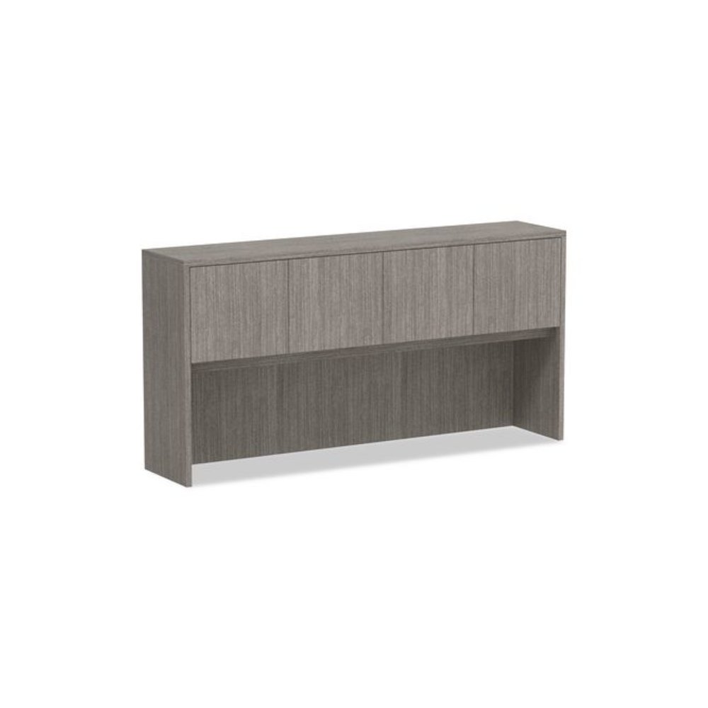 Alera Valencia Series Hutch with Doors, 4 Compartments, 70.63w x 15d x 35.38h, Gray. Picture 1