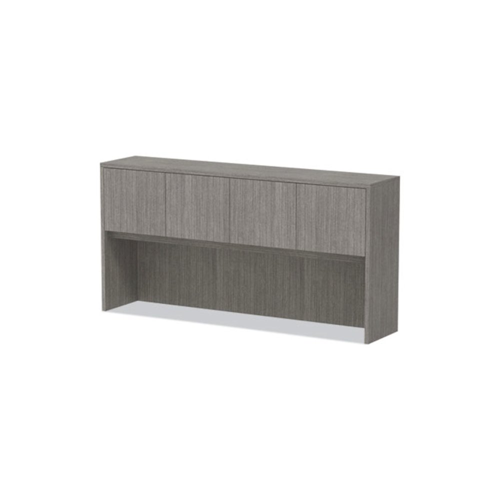 Alera Valencia Series Hutch with Doors, 4 Compartments, 70.63w x 15d x 35.38h, Gray. Picture 7