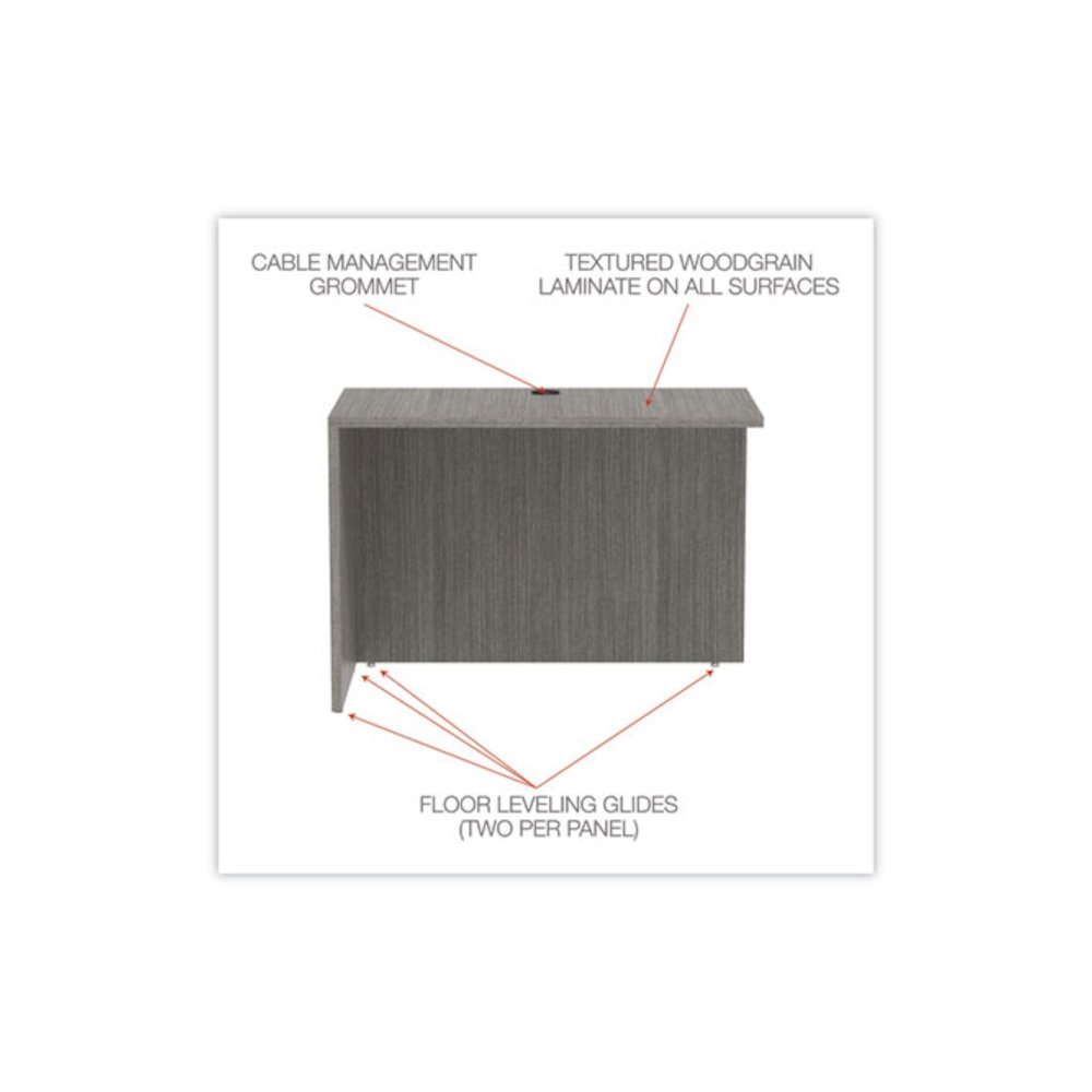 Alera Valencia Series Reversible Return/Bridge Shell, 42w x 23.63d x 29.5h, Gray. Picture 4
