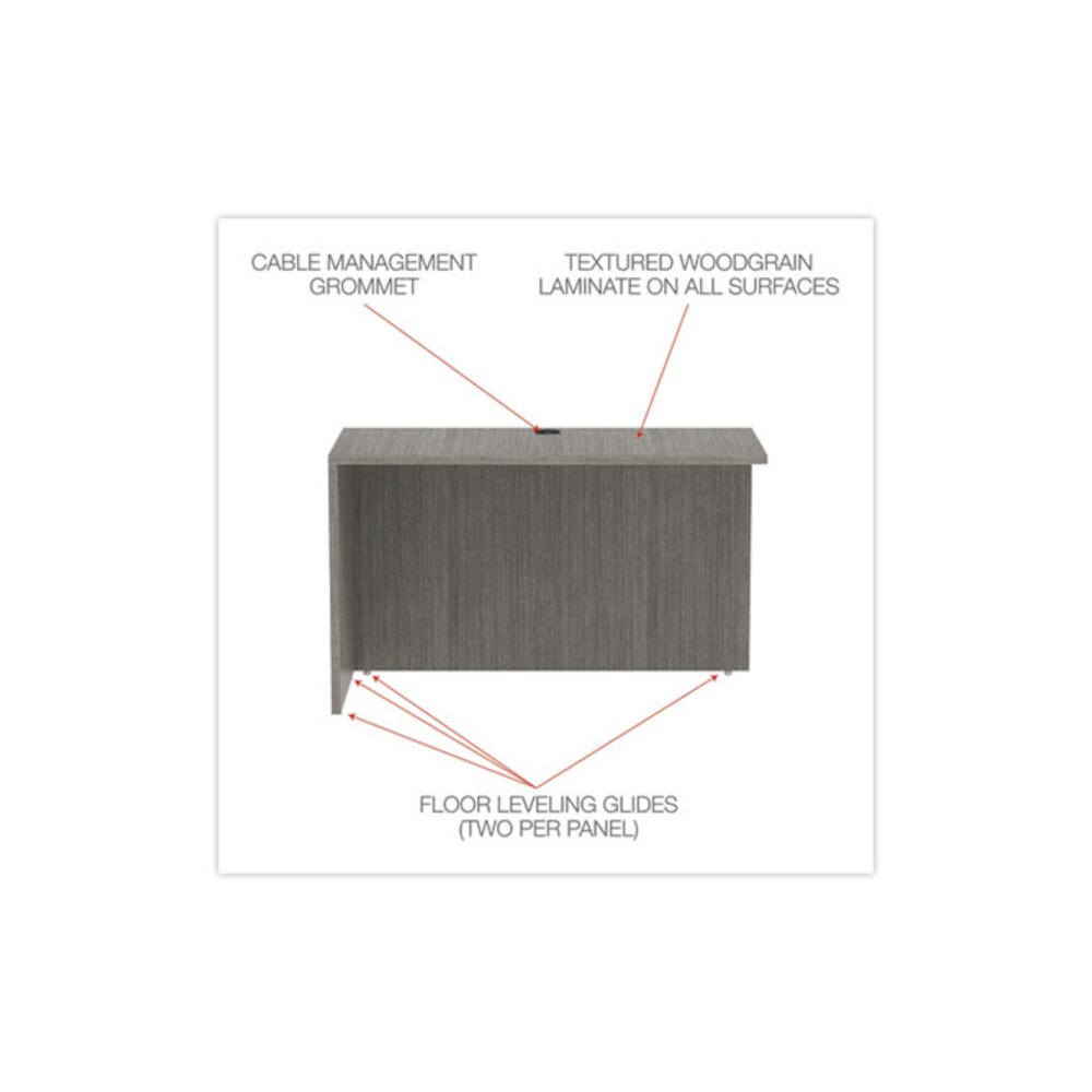 Alera Valencia Series Reversible Return/Bridge Shell, 47.25w x 23.63d x 29.5h, Gray. Picture 4