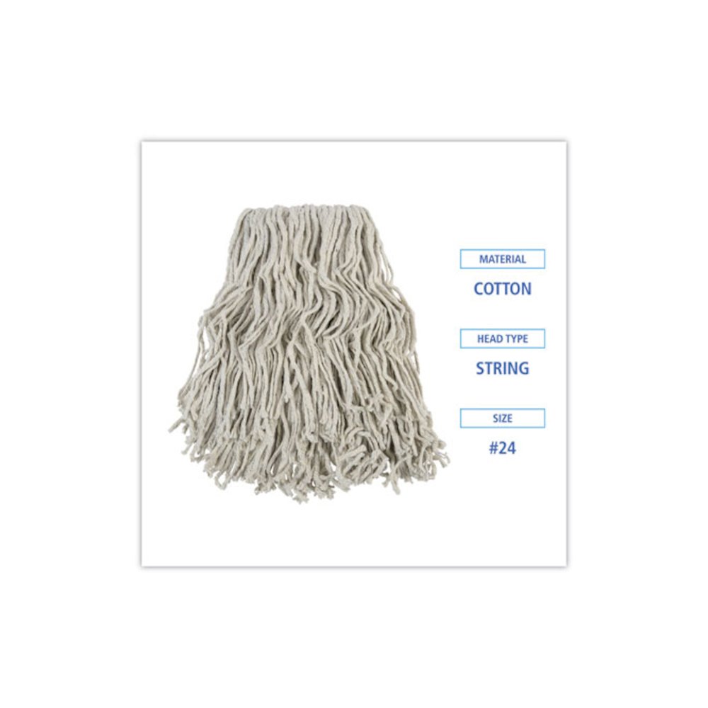 Banded Cotton Mop Head, #24, White, 12/Carton. Picture 3