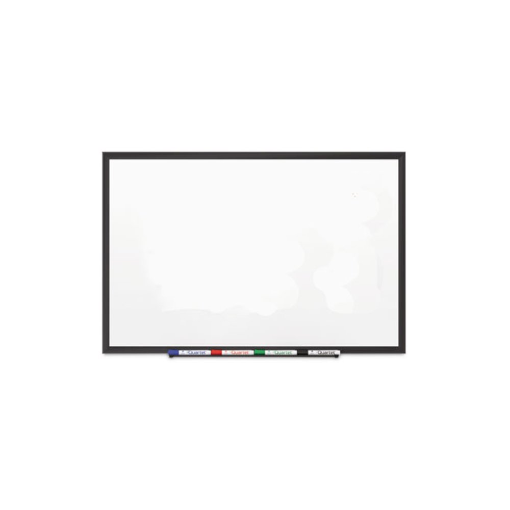 Classic Series Porcelain Magnetic Dry Erase Board, 60" x 36", White Surface, Black Aluminum Frame. Picture 1