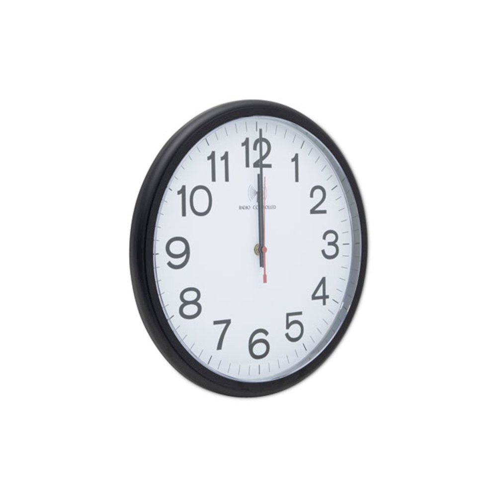 Deluxe 13 1/2" Indoor/Outdoor Atomic Clock, 13.5" Overall Diameter, Black Case, 1 AA (sold separately). Picture 3