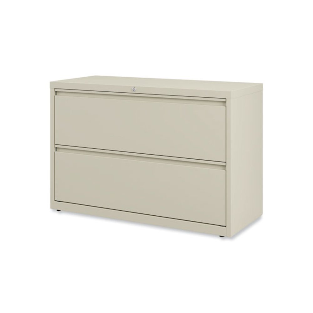 Lateral File, 2 Legal/Letter-Size File Drawers, Putty, 42" x 18.63" x 28". Picture 8