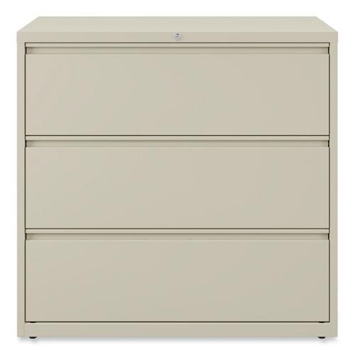 Lateral File, 3 Legal/Letter/A4/A5-Size File Drawers, Putty, 42" x 18.63" x 40.25". Picture 3