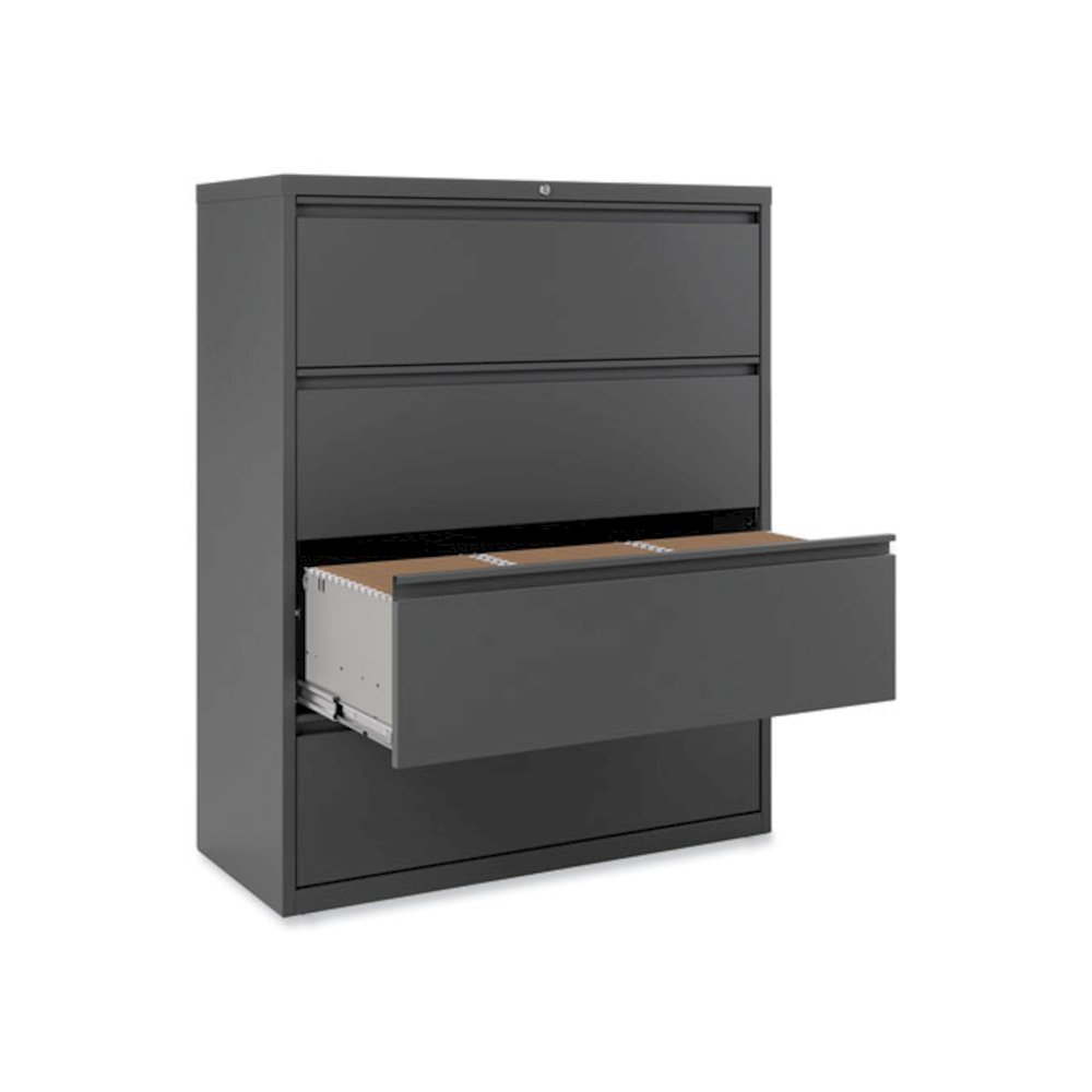 Lateral File, 4 Legal/Letter/A4/A5-Size File Drawers, Charcoal, 42" x 18.63" x 52.5". Picture 9