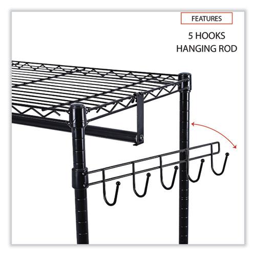Wire Shelving Garment Rack, 30 Garments, 36w x 18d x 75h, Black. Picture 4