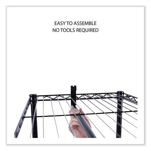 Wire Shelving Garment Rack, 30 Garments, 36w x 18d x 75h, Black. Picture 8