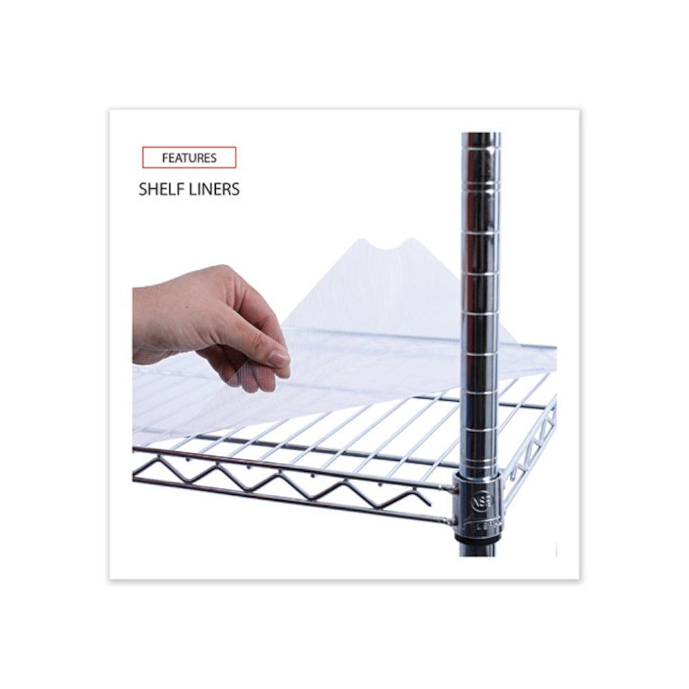 Three-Shelf Wire Cart with Liners, Metal, 3 Shelves, 600 lb Capacity, 34.21" x 18" x 40", Silver. Picture 7