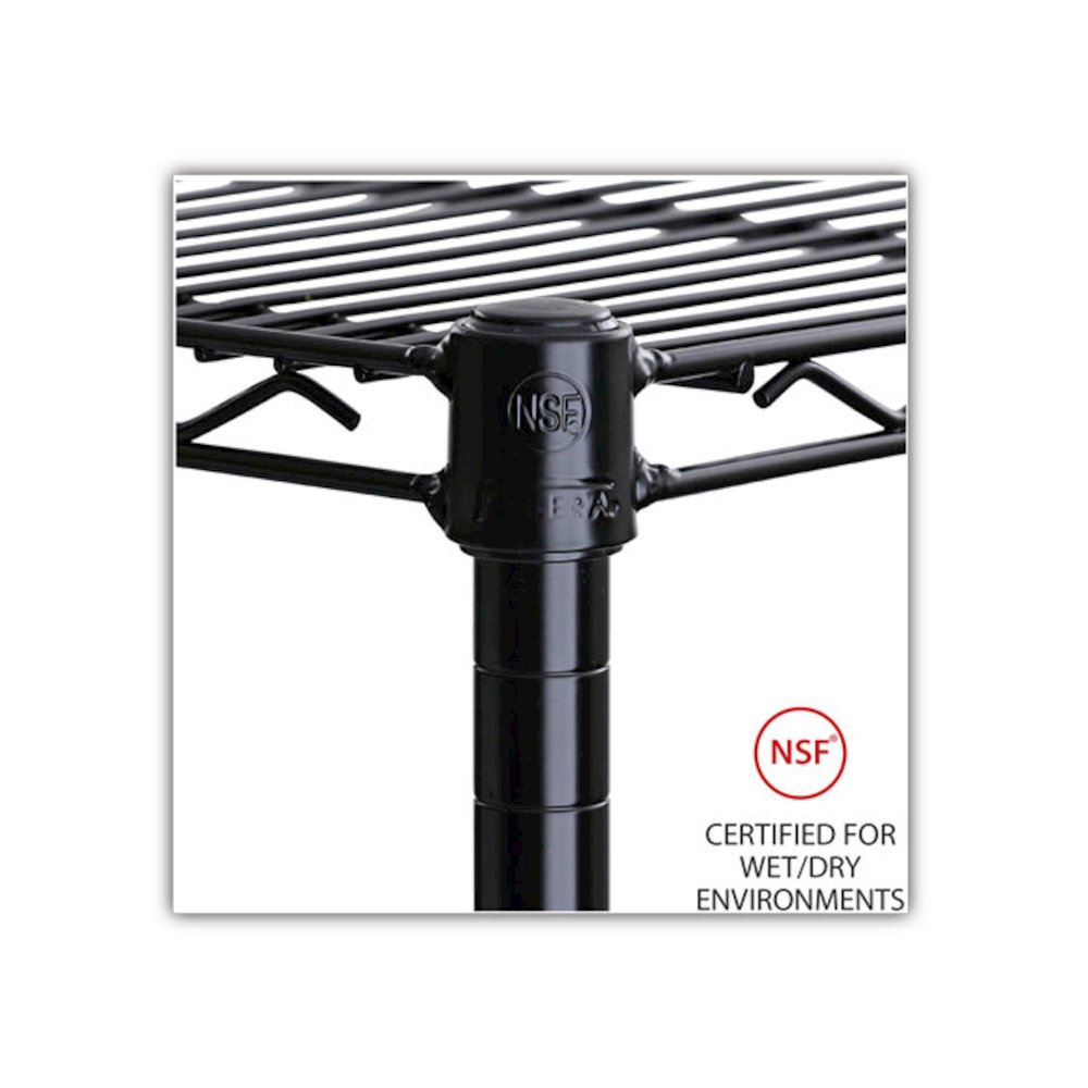 Industrial Wire Shelving Extra Wire Shelves, 36w x 24d, Black, 2 Shelves/Carton. Picture 3