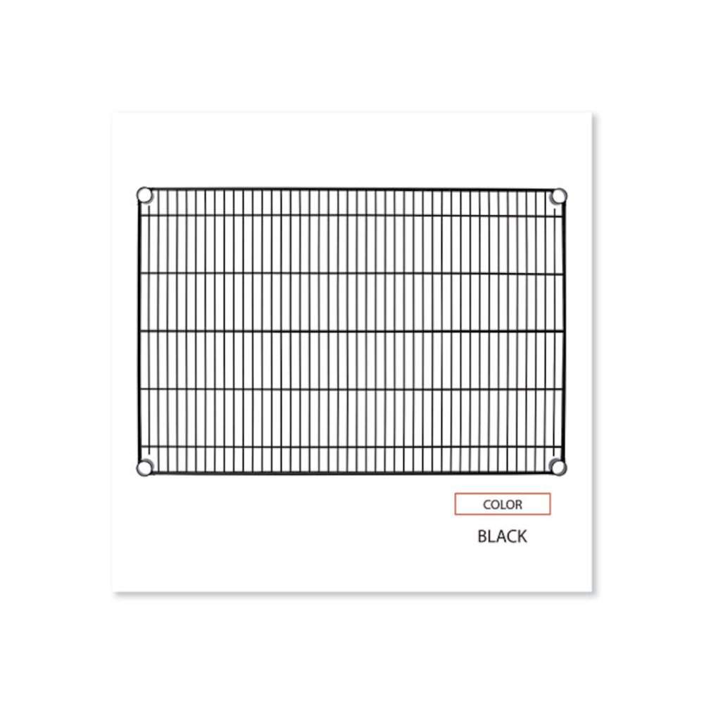 Industrial Wire Shelving Extra Wire Shelves, 36w x 24d, Black, 2 Shelves/Carton. Picture 4