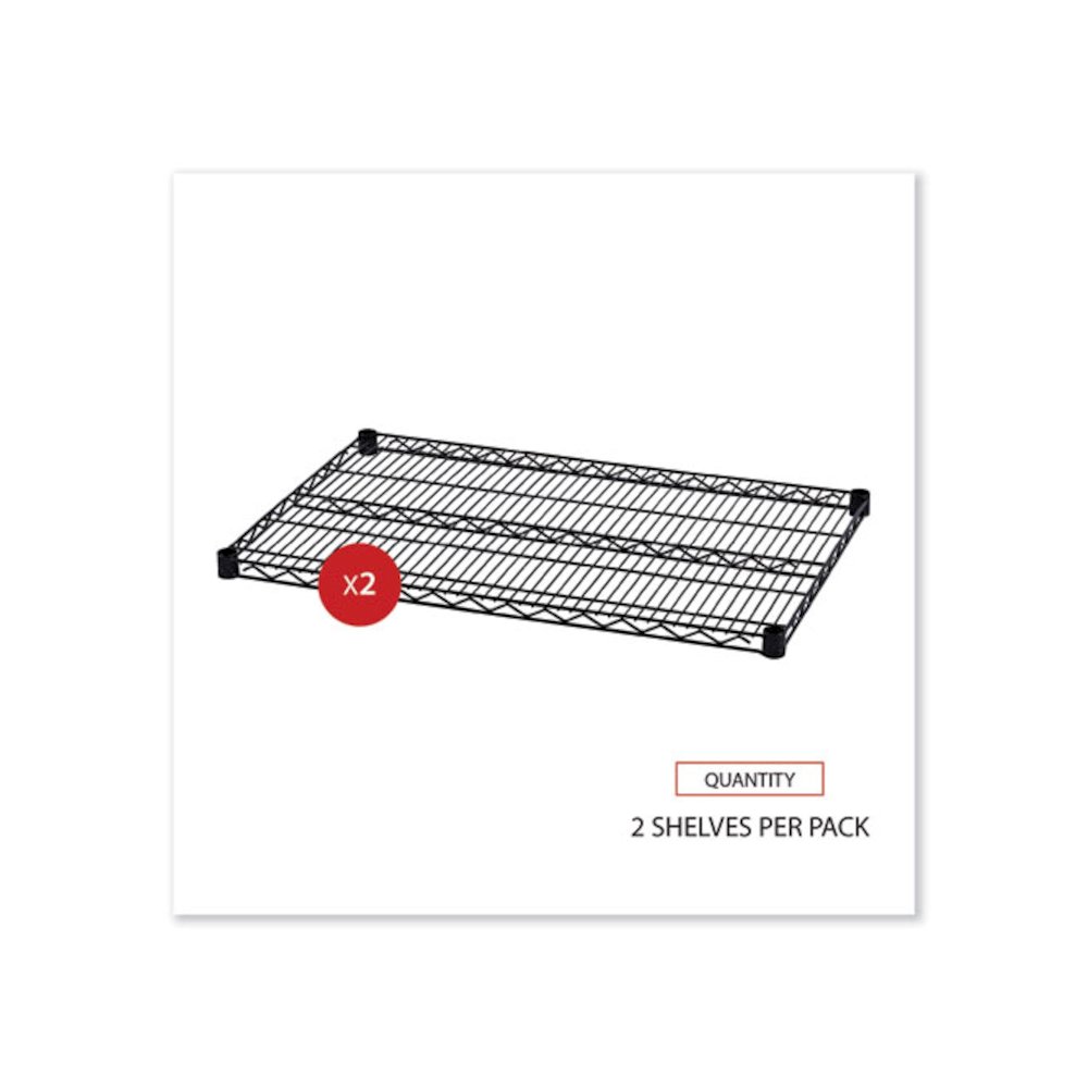 Industrial Wire Shelving Extra Wire Shelves, 36w x 24d, Black, 2 Shelves/Carton. Picture 6