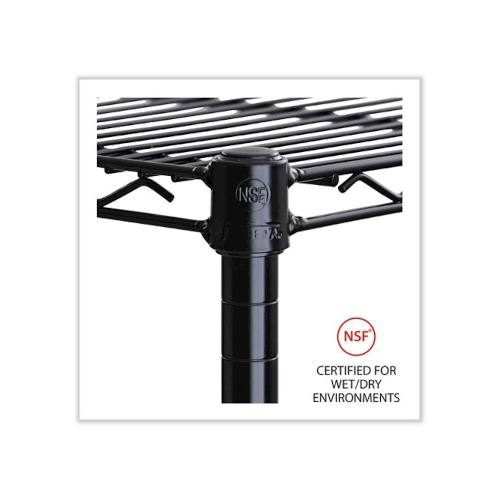 Industrial Wire Shelving Extra Wire Shelves, 48w x 18d, Black, 2 Shelves/Carton. Picture 3