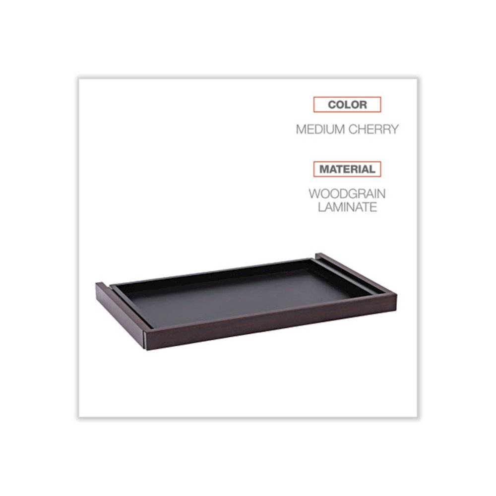Alera Valencia Series Center Drawer, Laminate, 24.5w x 15d x 2h, Mahogany. Picture 3