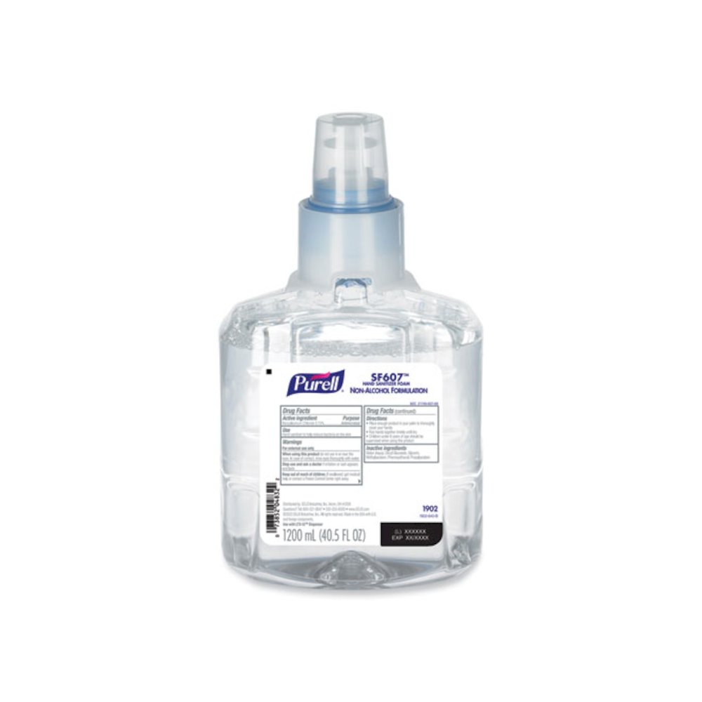 SF607 Instant Hand Sanitizer Foam, 1,200 mL Refill, Fragrance-Free, 2/Carton. Picture 6