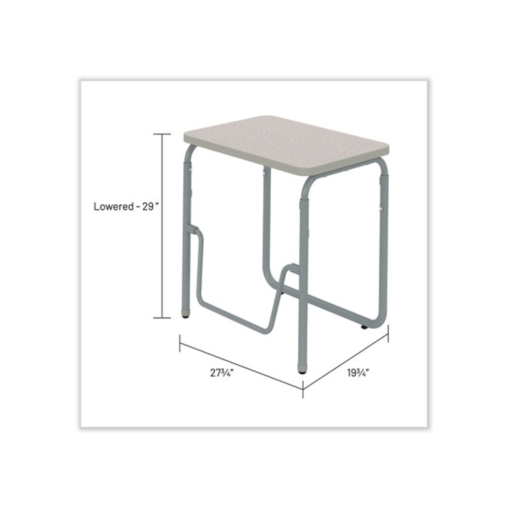 AlphaBetter 2.0 Height-Adjustable Student Desk with Pendulum Bar, 27.75" x 19.75" x 29" to 43", Pebble Gray. Picture 10