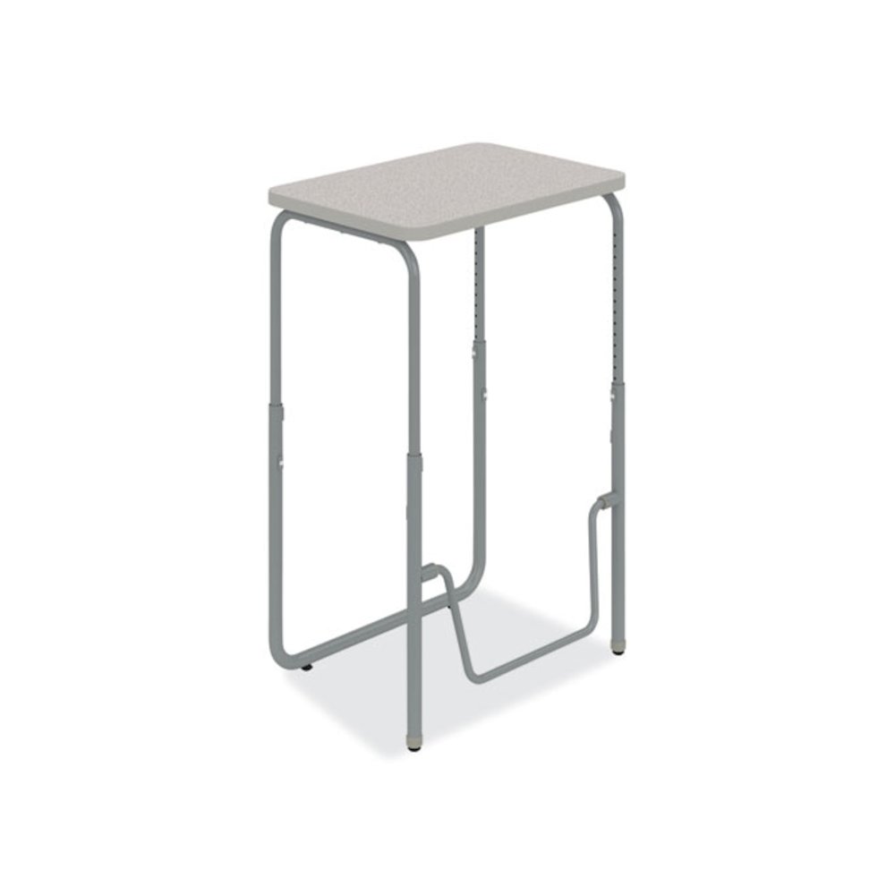 AlphaBetter 2.0 Height-Adjustable Student Desk with Pendulum Bar, 27.75" x 19.75" x 29" to 43", Pebble Gray. Picture 1