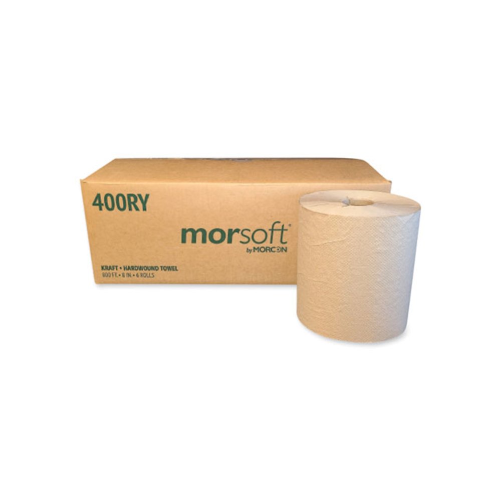 Morsoft Controlled Towels, Y-Notch, 1-Ply, 8" x 800 ft, Kraft, 6 Rolls/Carton. Picture 4