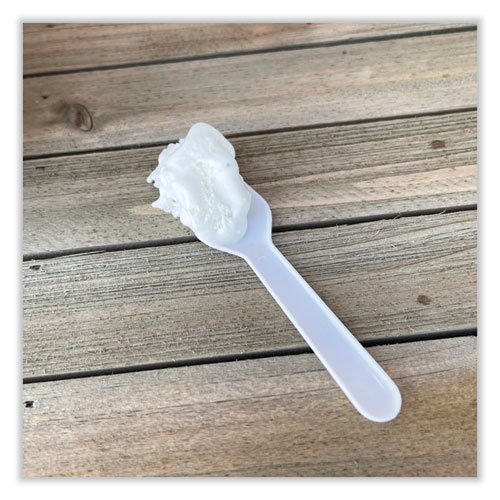 Heavyweight Polypropylene Cutlery, Tasting Spoon, White, 3,000/Carton. Picture 5