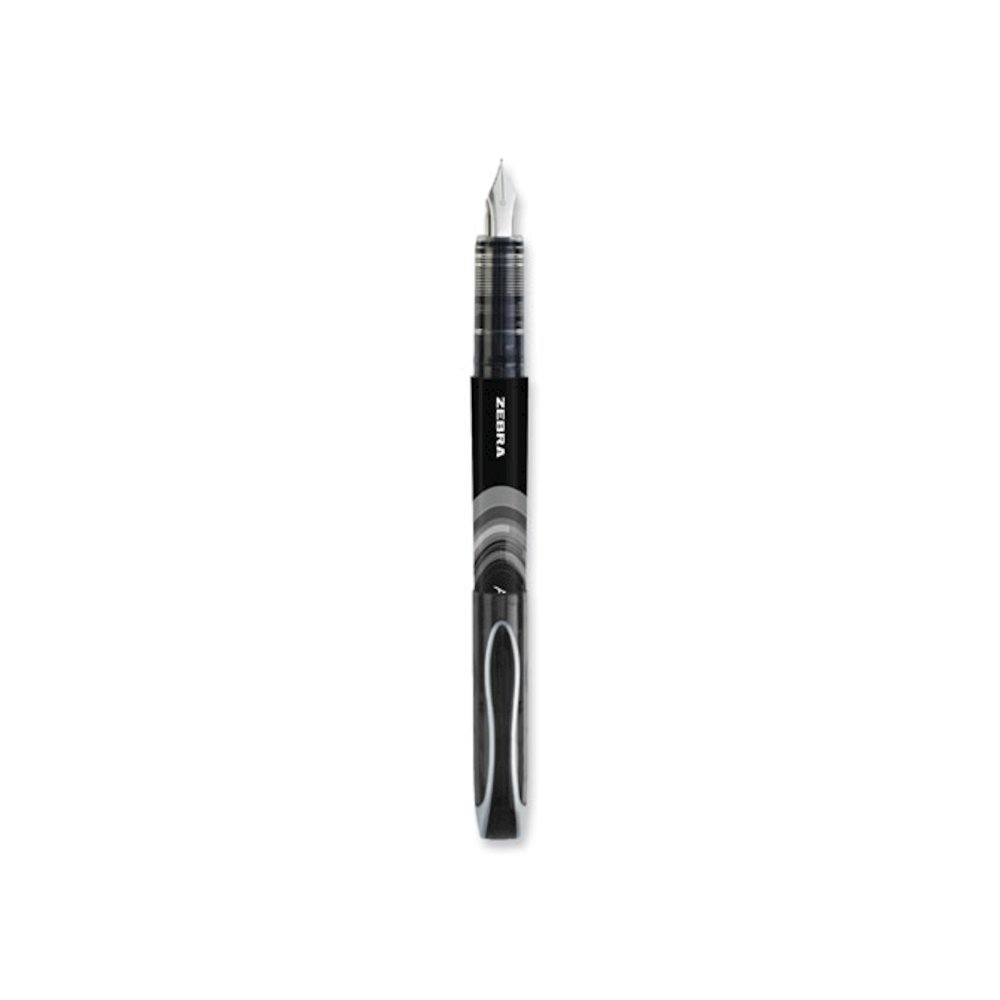Fountain Pen, Fine 0.6 mm, Black Ink, Black/Gray Barrel, 12/Pack. Picture 3