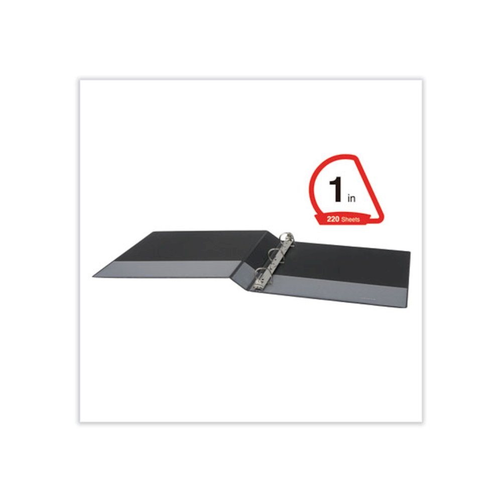 Slant D-Ring View Binder, 3 Rings, 1" Capacity, 11 x 8.5, Black, 12/Carton. Picture 5